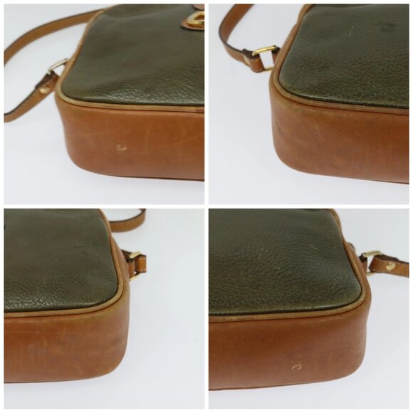 CELINE Shoulder Bag Leather Khaki Gold Auth BA2573 - Picture 14 of 16